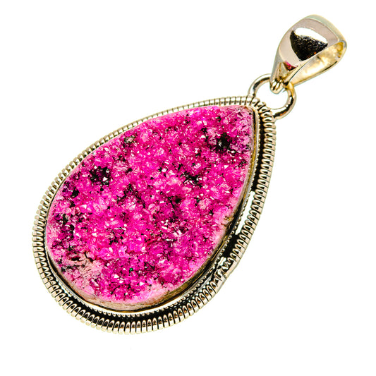 Cobalto Calcite Druzy Pendants handcrafted by Ana Silver Co - PD754464