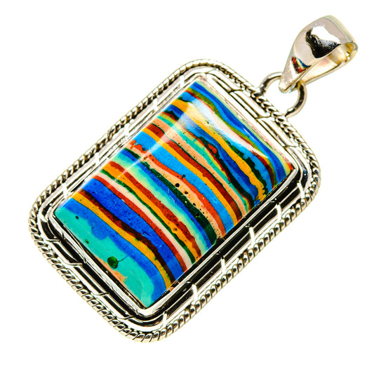 Rainbow Calsilica Pendants handcrafted by Ana Silver Co - PD754465