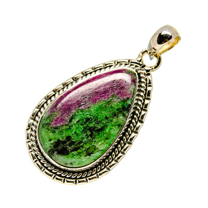 Ruby Zoisite Pendants handcrafted by Ana Silver Co - PD754478