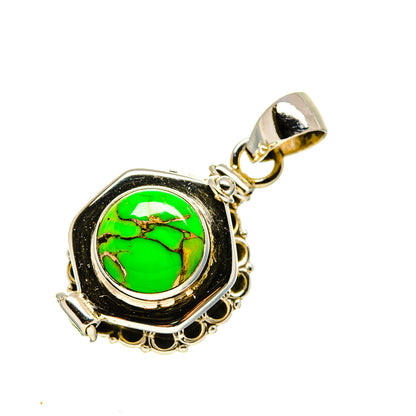 Green Copper Composite Turquoise Pendants handcrafted by Ana Silver Co - PD754536