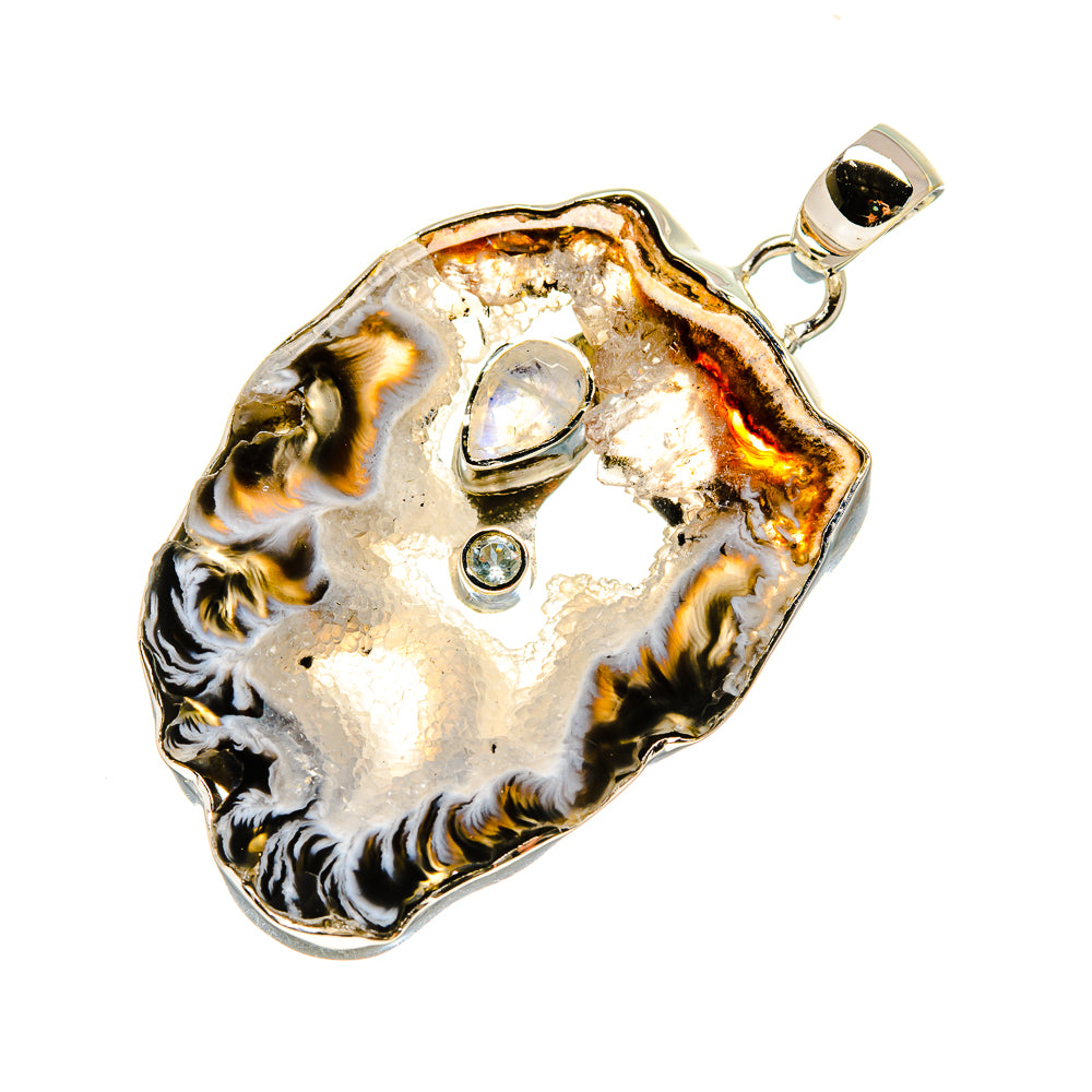 Coconut Geode Slice Pendants handcrafted by Ana Silver Co - PD754557