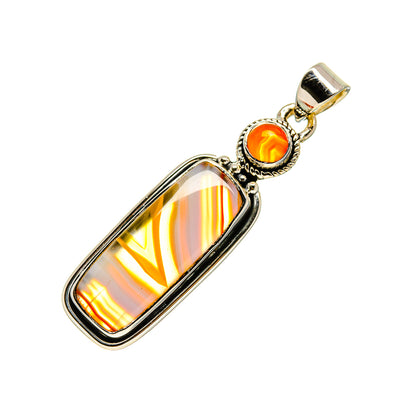 Orange Botswana Agate Pendants handcrafted by Ana Silver Co - PD754562