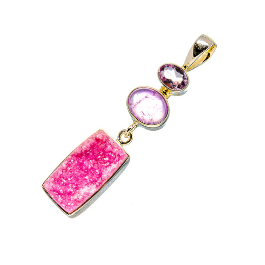 Cobalto Calcite Druzy Pendants handcrafted by Ana Silver Co - PD754589