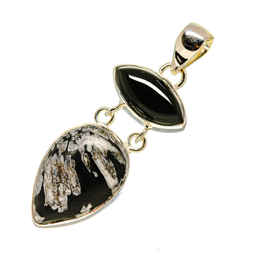Chrysanthemum Stone Pendants handcrafted by Ana Silver Co - PD754621