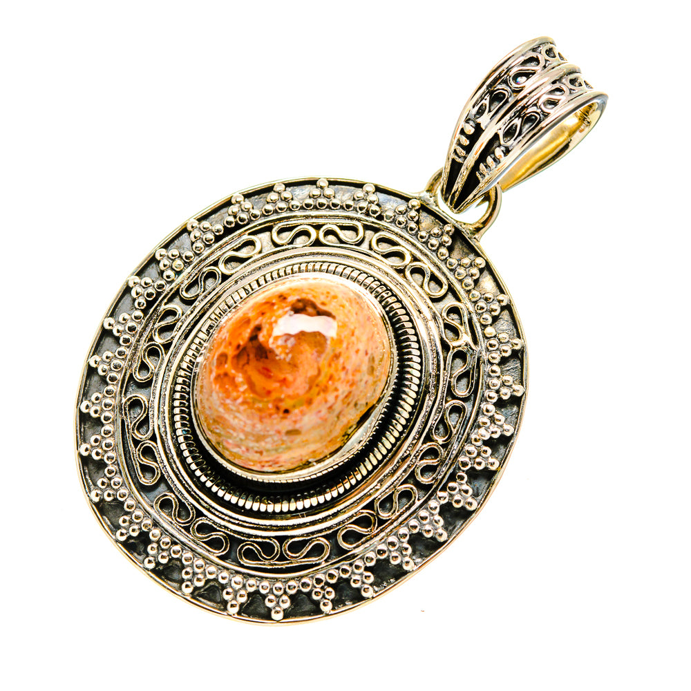 Mexican Fire Opal Pendants handcrafted by Ana Silver Co - PD754671