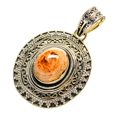 Mexican Fire Opal Pendants handcrafted by Ana Silver Co - PD754671