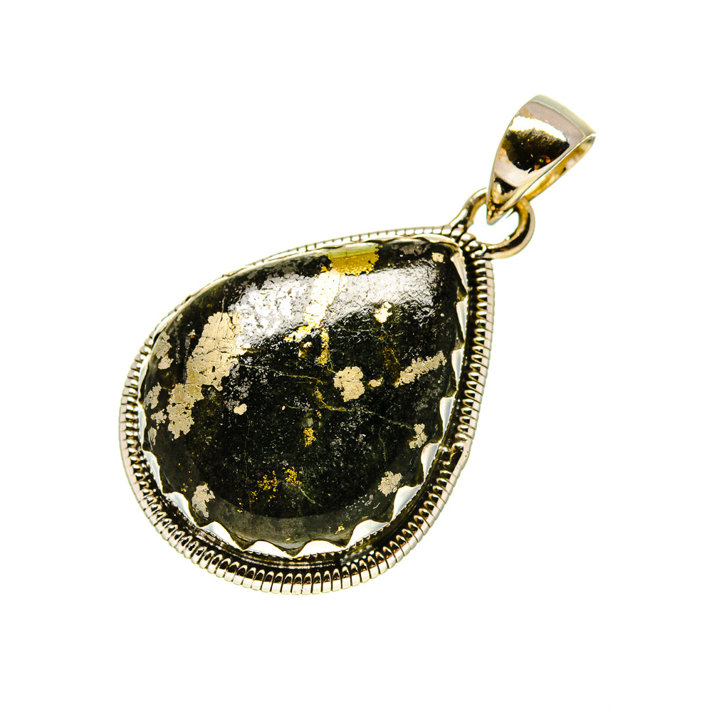 Pyrite In Black Onyx Pendants handcrafted by Ana Silver Co - PD754698
