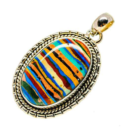 Rainbow Calsilica Pendants handcrafted by Ana Silver Co - PD754717
