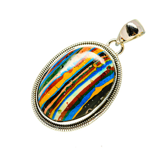 Rainbow Calsilica Pendants handcrafted by Ana Silver Co - PD754725