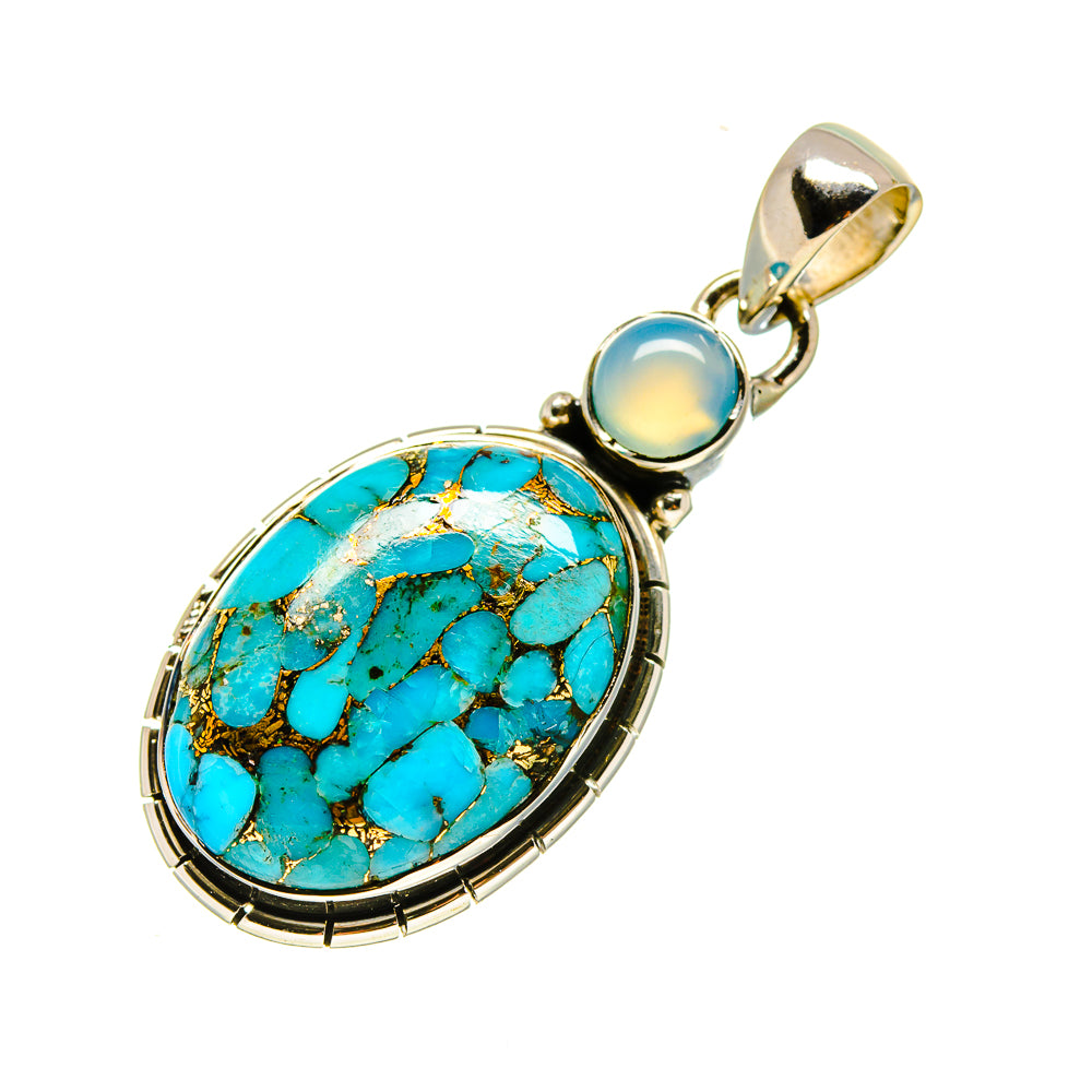 Blue Copper Composite Turquoise Pendants handcrafted by Ana Silver Co - PD754735