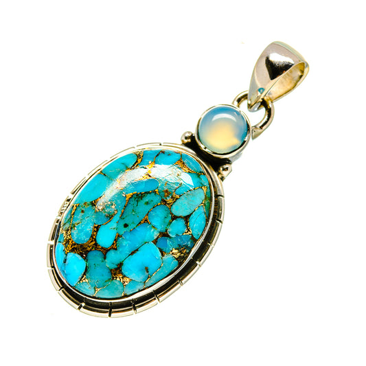 Blue Copper Composite Turquoise Pendants handcrafted by Ana Silver Co - PD754735