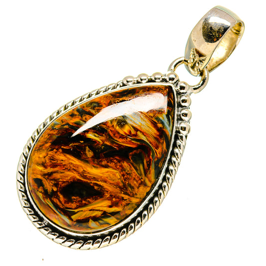 Golden Pietersite Pendants handcrafted by Ana Silver Co - PD755014