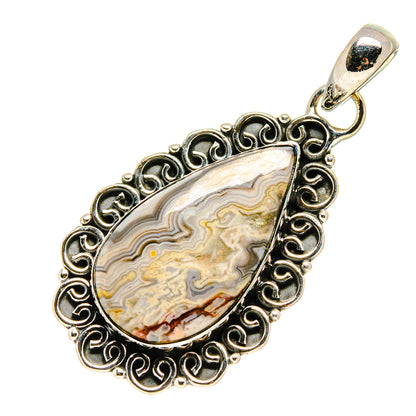 Laguna Lace Agate Pendants handcrafted by Ana Silver Co - PD755052