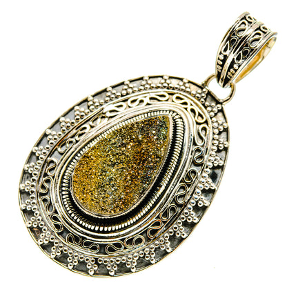 Spectro Pyrite Druzy Pendants handcrafted by Ana Silver Co - PD755062