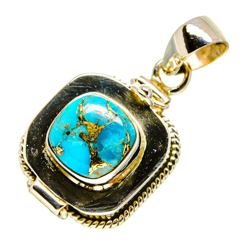 Blue Copper Composite Turquoise Pendants handcrafted by Ana Silver Co - PD755093