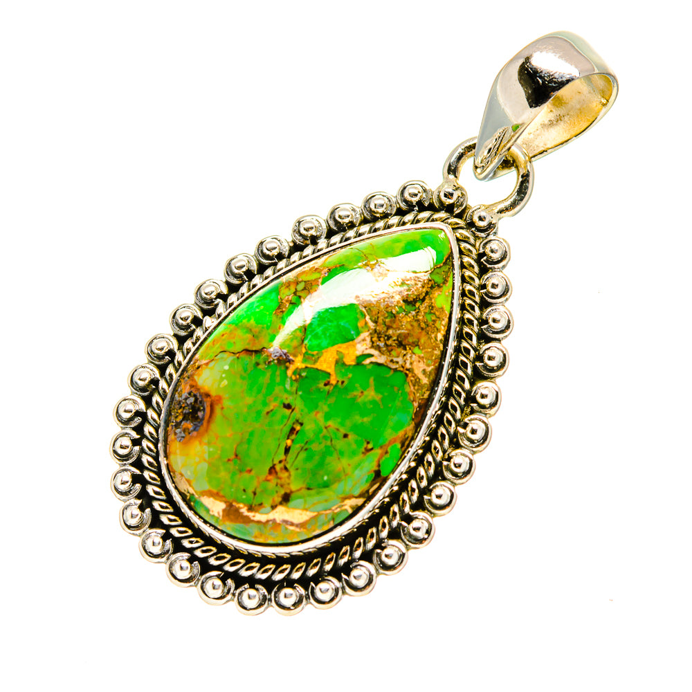 Green Copper Composite Turquoise Pendants handcrafted by Ana Silver Co - PD755127