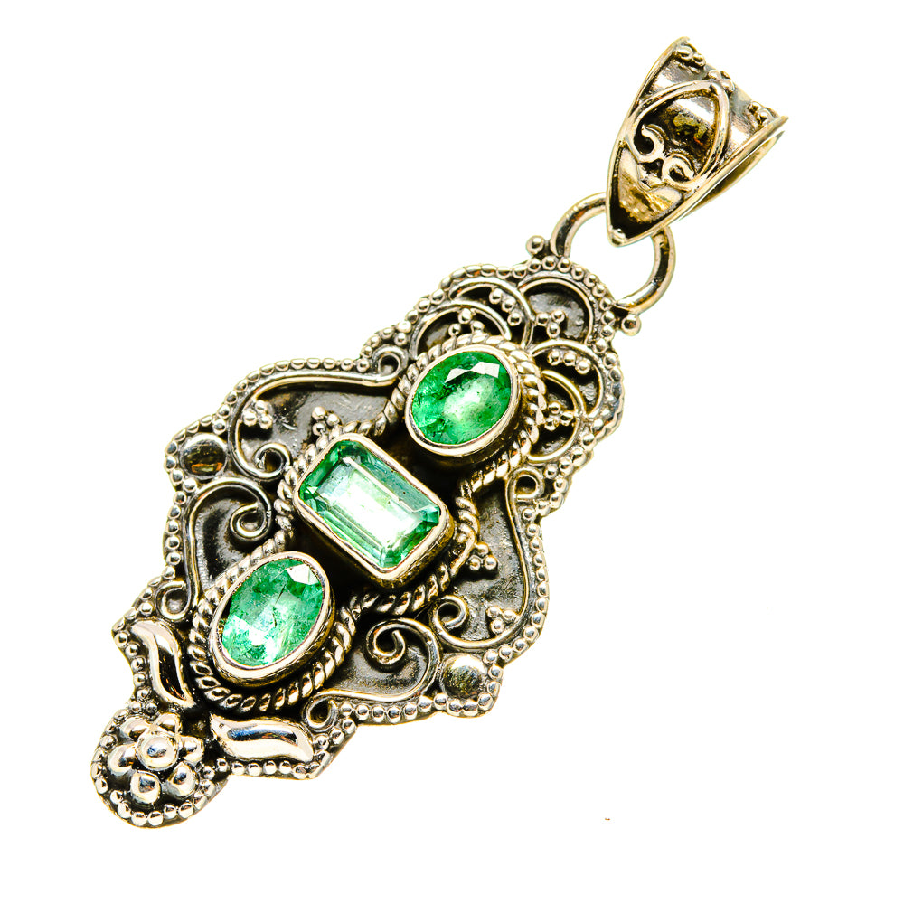 Zambian Emerald Pendants handcrafted by Ana Silver Co - PD755194