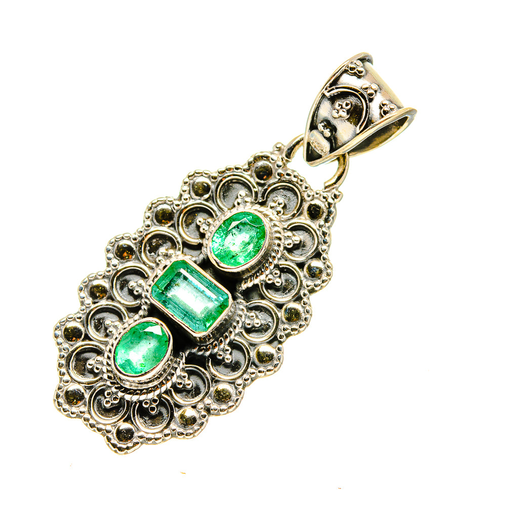 Zambian Emerald Pendants handcrafted by Ana Silver Co - PD755196