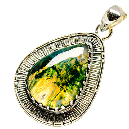 Green Moss Agate Pendants handcrafted by Ana Silver Co - PD755238