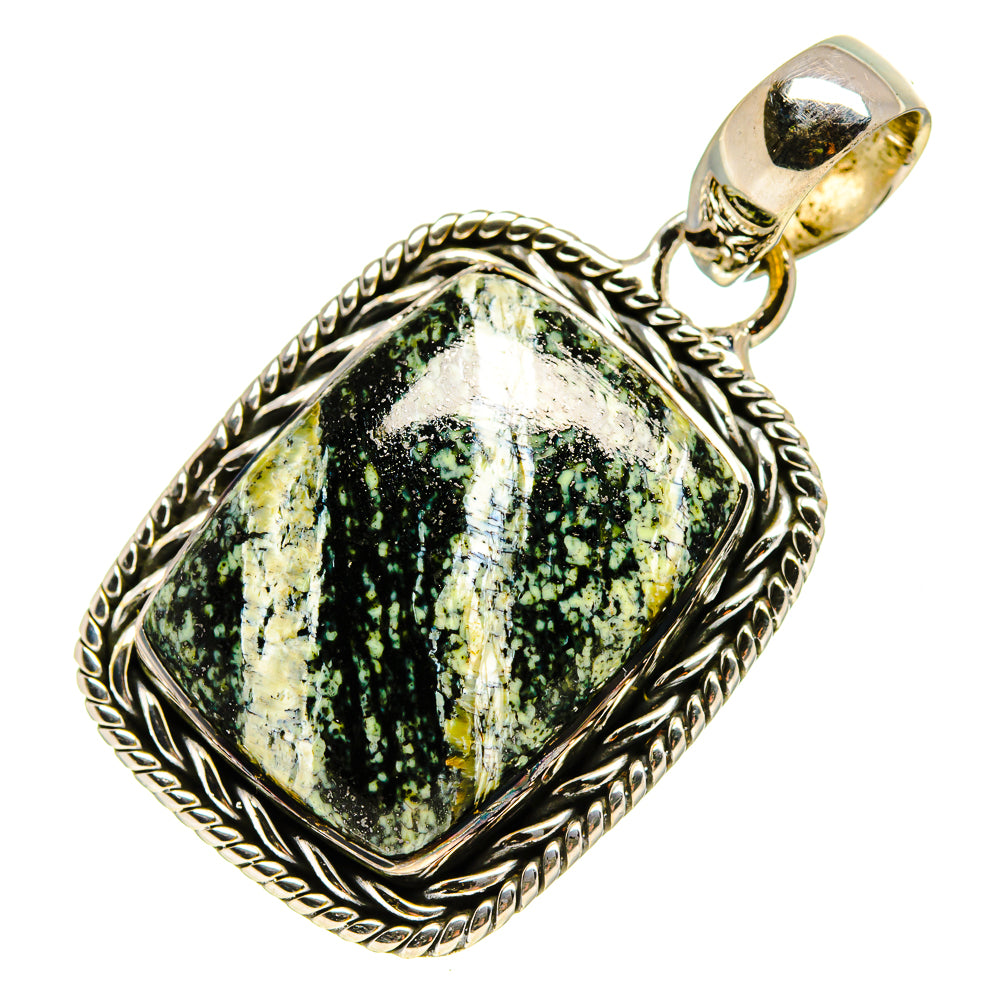 Green Moss Agate Pendants handcrafted by Ana Silver Co - PD755246