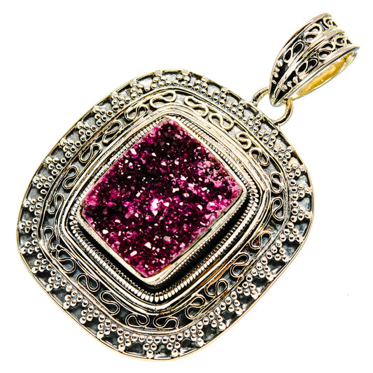 Cobalto Calcite Druzy Pendants handcrafted by Ana Silver Co - PD755249