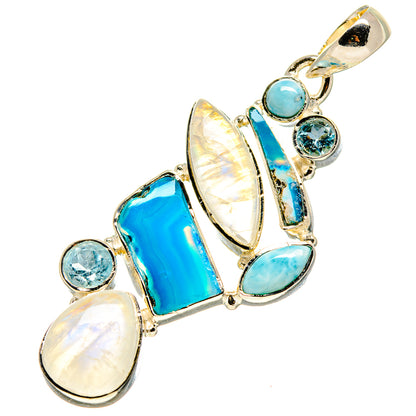 Blue Botswana Agate Pendants handcrafted by Ana Silver Co - PD755268