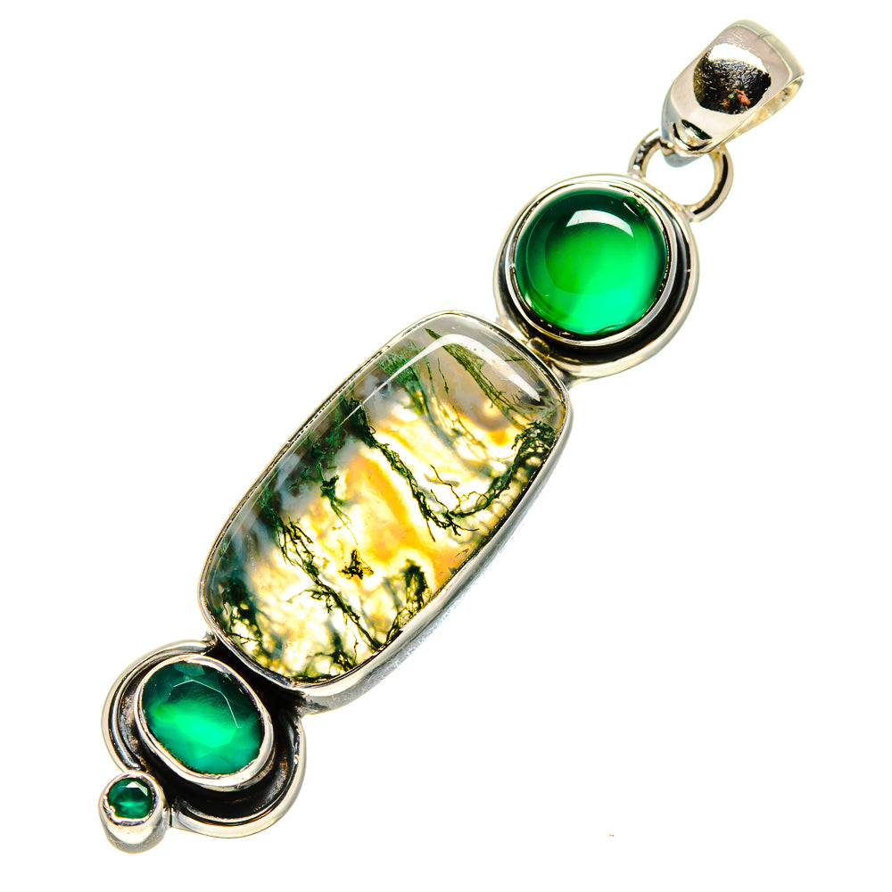 Green Moss Agate Pendants handcrafted by Ana Silver Co - PD755270