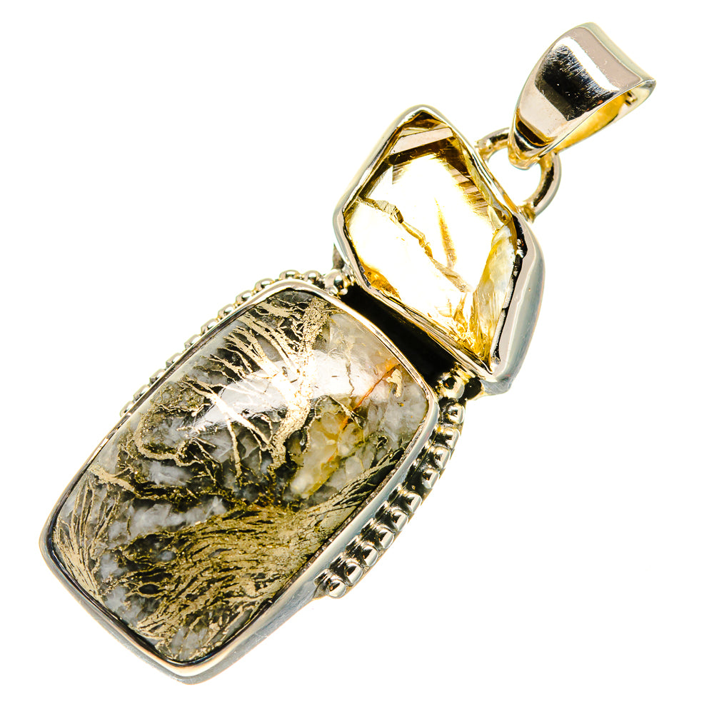 Pyrite Agate Pendants handcrafted by Ana Silver Co - PD755276