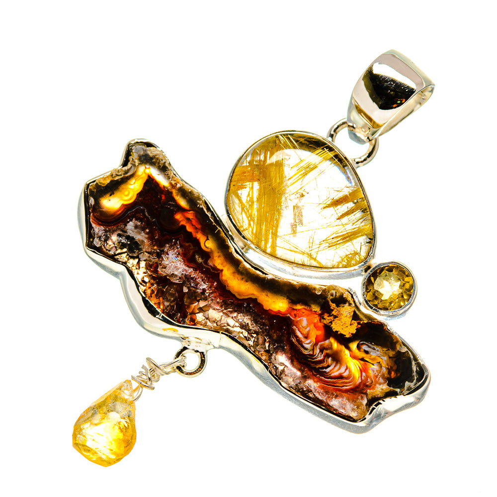 Red Geode Slice Pendants handcrafted by Ana Silver Co - PD755306
