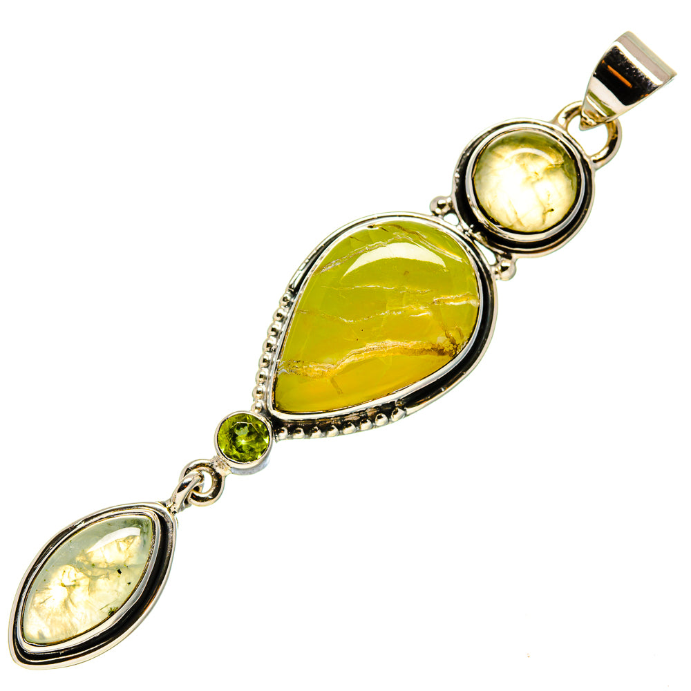 African Green Opal Pendants handcrafted by Ana Silver Co - PD755334