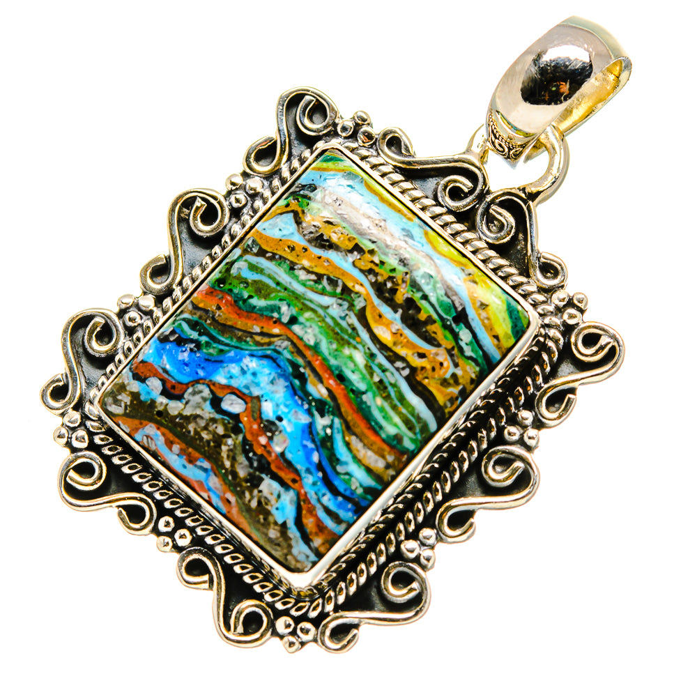 Rainbow Calsilica Pendants handcrafted by Ana Silver Co - PD755345
