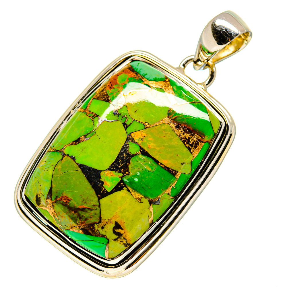 Green Copper Composite Turquoise Pendants handcrafted by Ana Silver Co - PD755349
