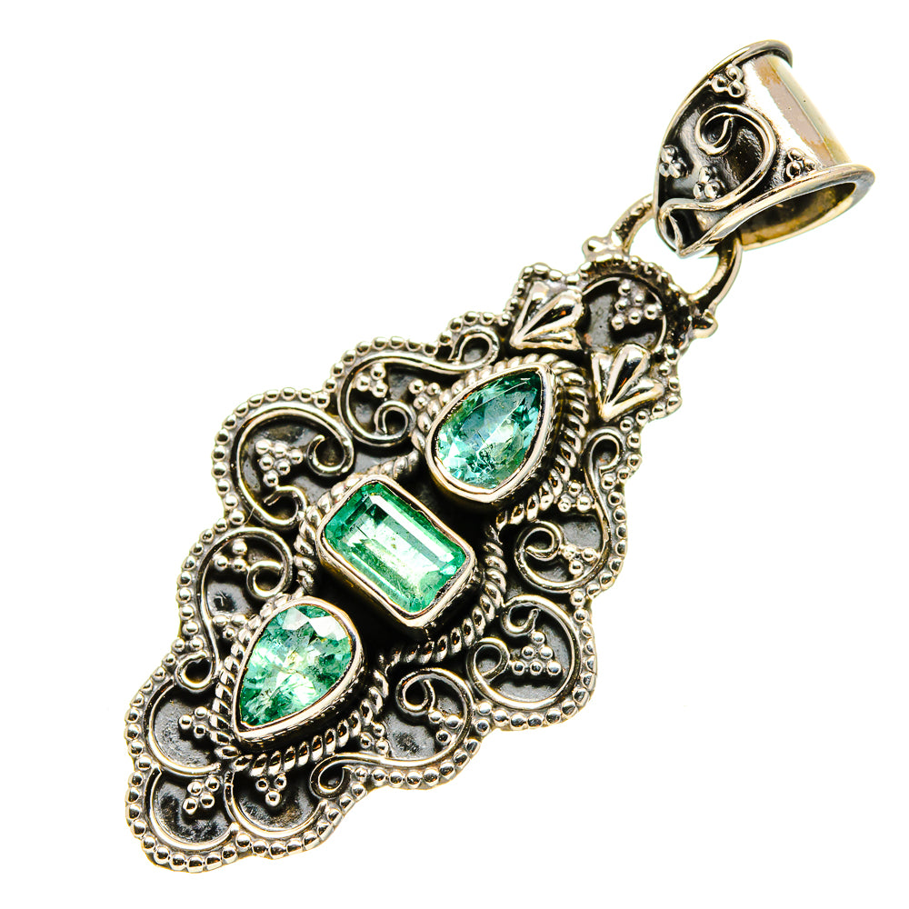 Zambian Emerald Pendants handcrafted by Ana Silver Co - PD755360