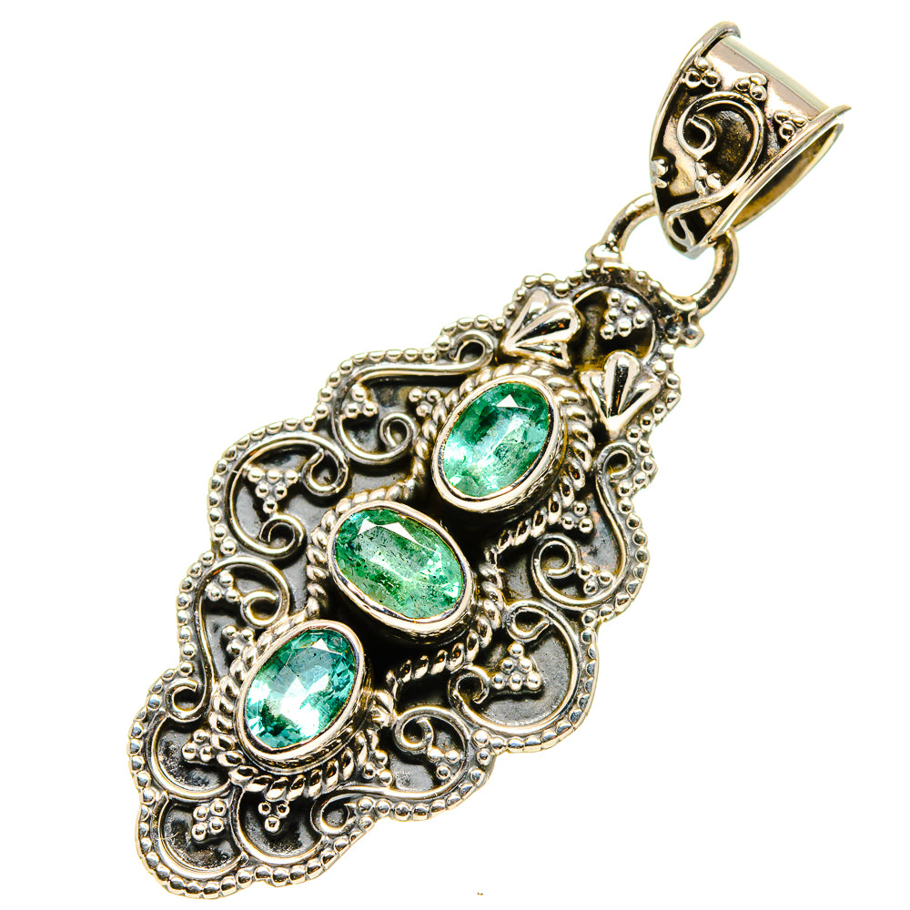 Zambian Emerald Pendants handcrafted by Ana Silver Co - PD755362