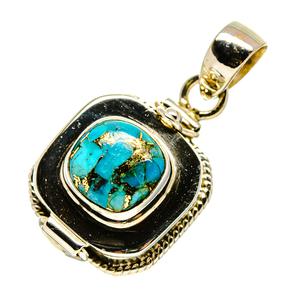 Blue Copper Composite Turquoise Pendants handcrafted by Ana Silver Co - PD755380