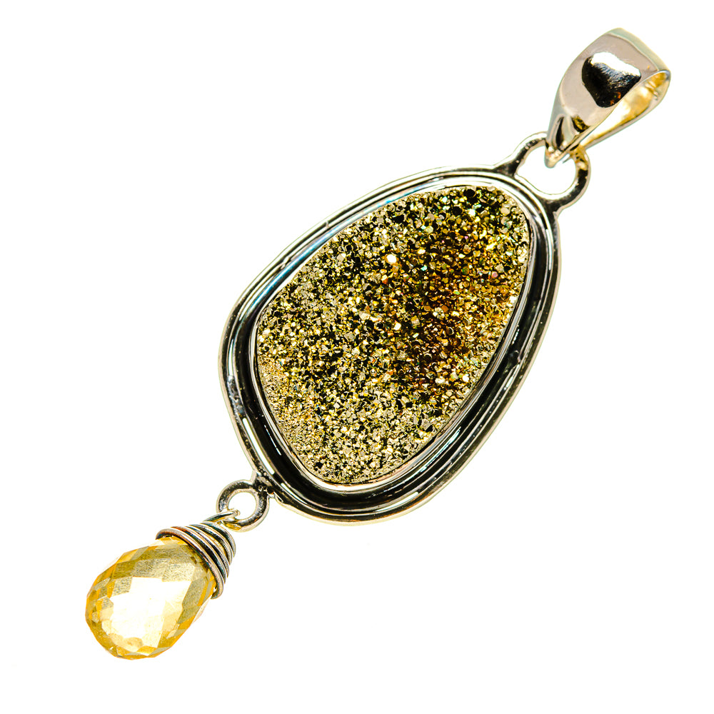 Spectro Pyrite Druzy Pendants handcrafted by Ana Silver Co - PD755401