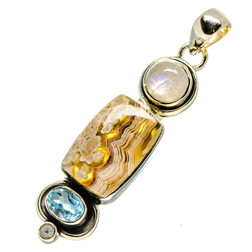 Laguna Lace Agate Pendants handcrafted by Ana Silver Co - PD755413