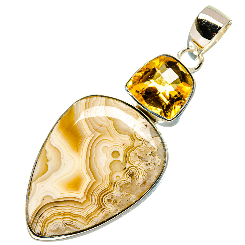 Laguna Lace Agate Pendants handcrafted by Ana Silver Co - PD755423