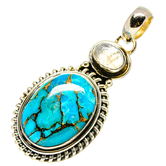 Blue Copper Composite Turquoise Pendants handcrafted by Ana Silver Co - PD755440