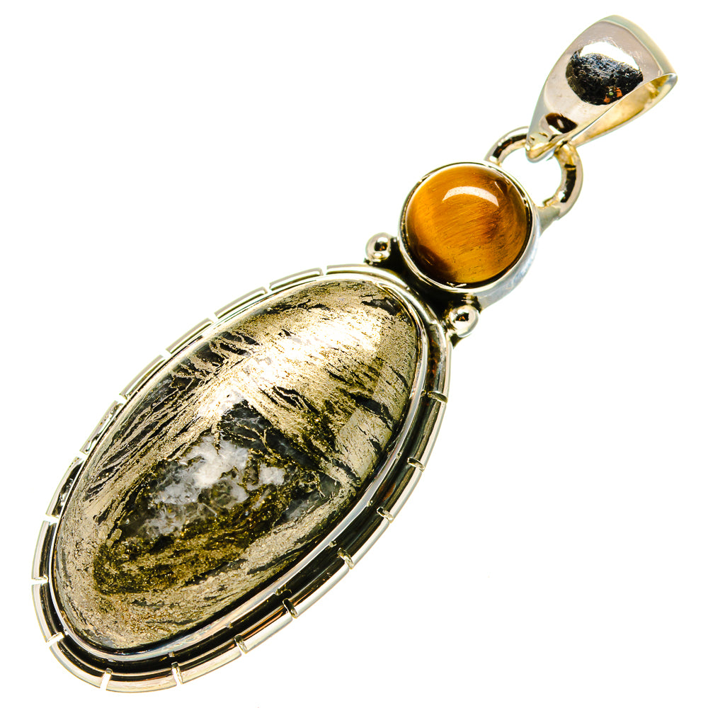 Pyrite Agate Pendants handcrafted by Ana Silver Co - PD755451