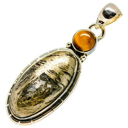 Pyrite Agate Pendants handcrafted by Ana Silver Co - PD755451