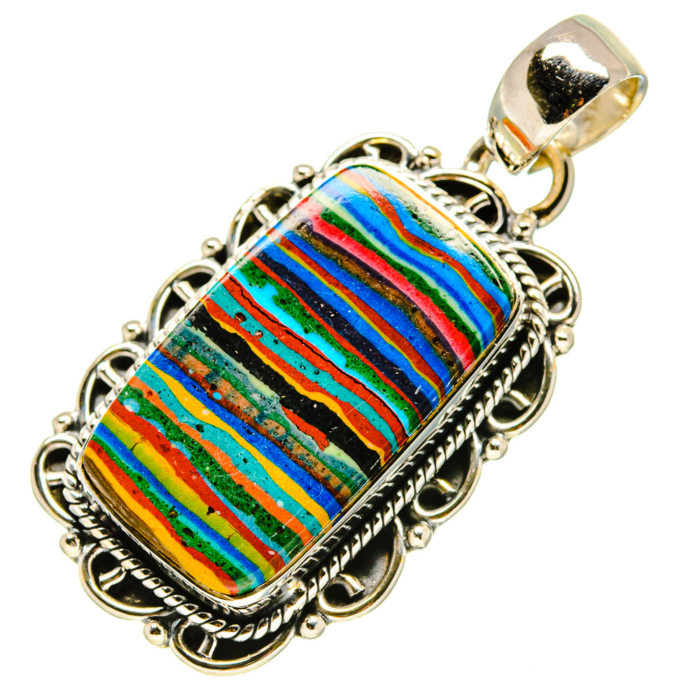 Rainbow Calsilica Pendants handcrafted by Ana Silver Co - PD755455