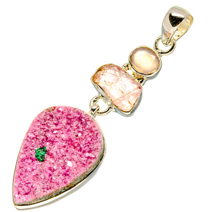 Cobalto Calcite Druzy Pendants handcrafted by Ana Silver Co - PD755508