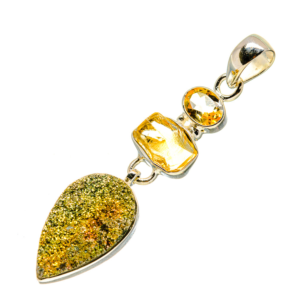Spectro Pyrite Druzy Pendants handcrafted by Ana Silver Co - PD755514