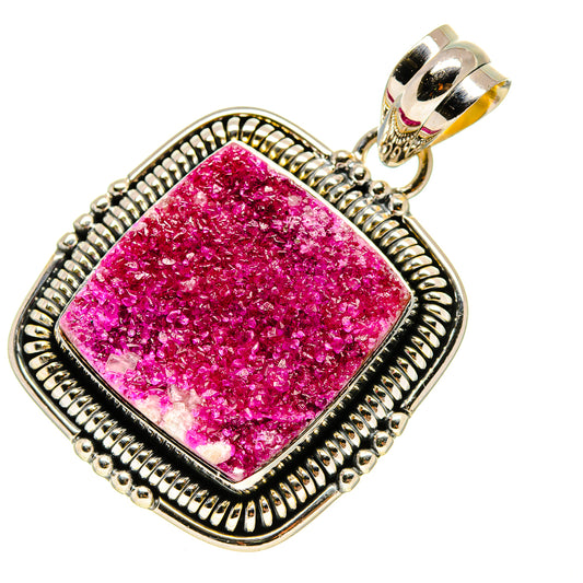 Cobalto Calcite Druzy Pendants handcrafted by Ana Silver Co - PD755539