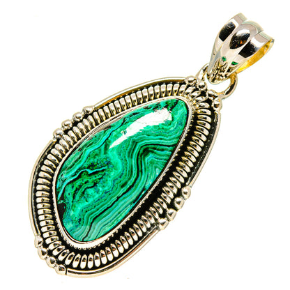 Malachite In Chrysocolla Pendants handcrafted by Ana Silver Co - PD755552