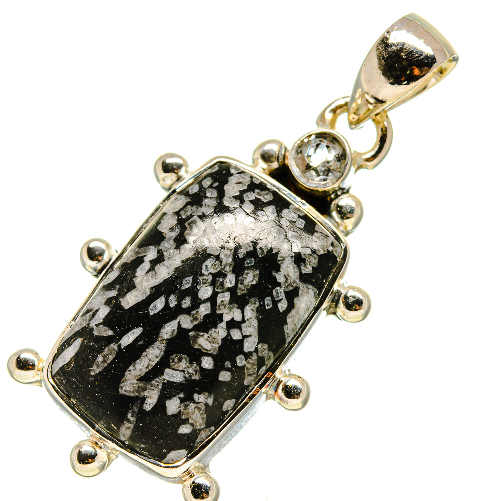 Snowflake Obsidian Pendants handcrafted by Ana Silver Co - PD755568