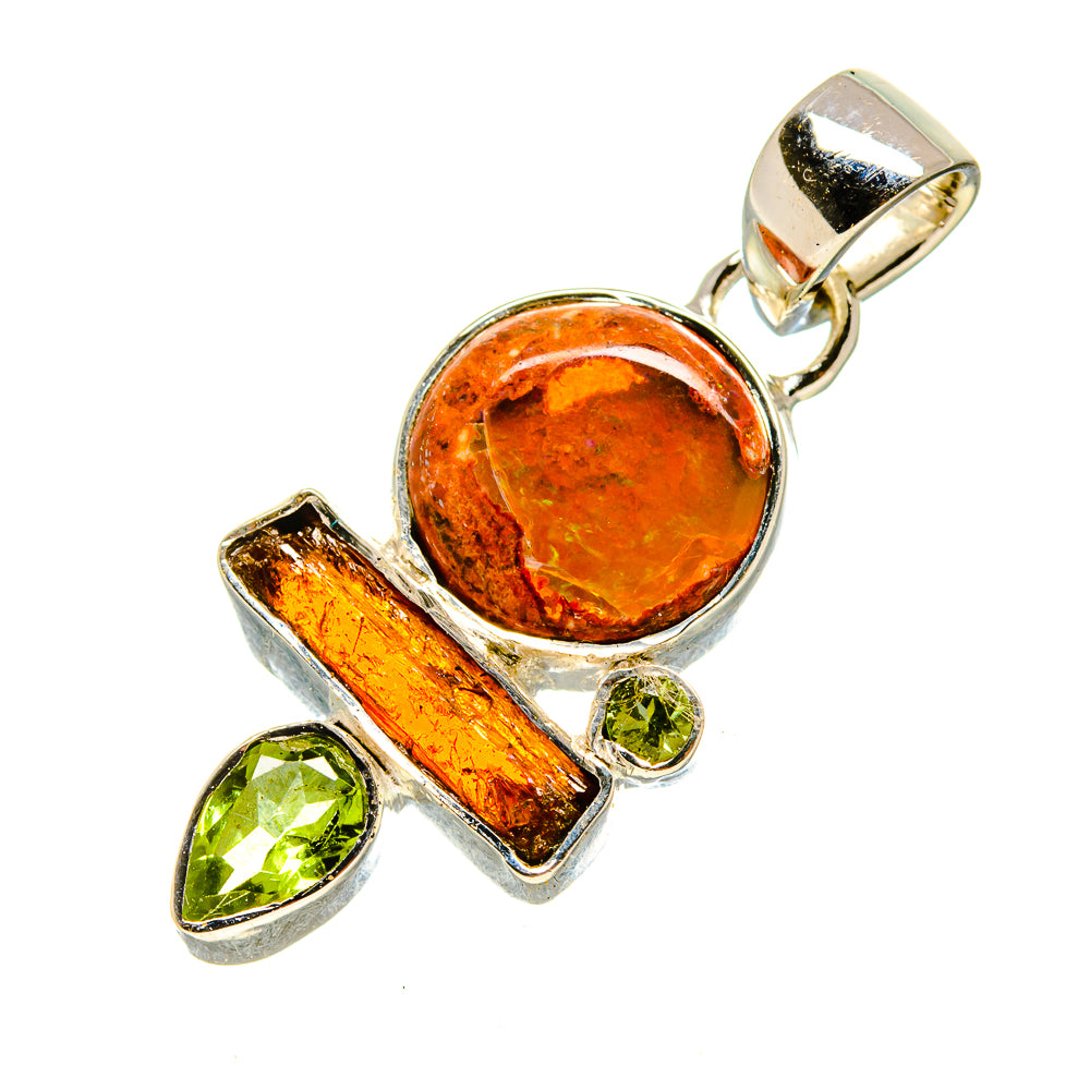 Mexican Fire Opal Pendants handcrafted by Ana Silver Co - PD755578