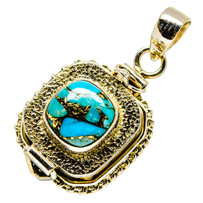 Blue Copper Composite Turquoise Pendants handcrafted by Ana Silver Co - PD755643