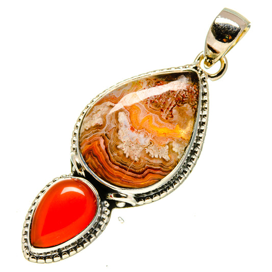 Crazy Lace Agate Pendants handcrafted by Ana Silver Co - PD755686
